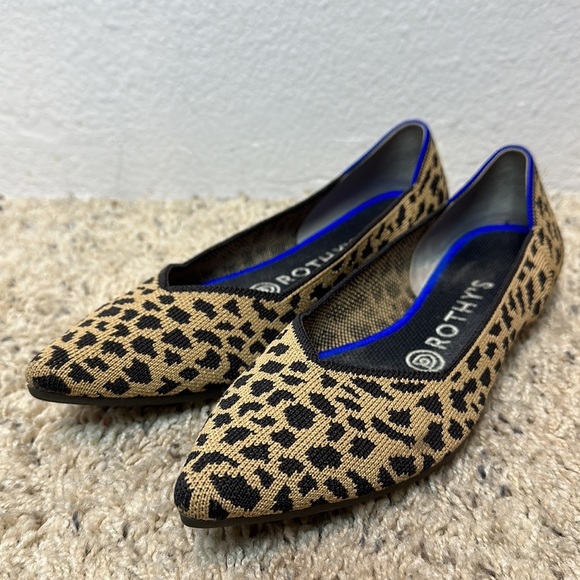 Rothy's “The Point” Desert Cat Cheetah Print Size 7.5 - Picture 9 of 12